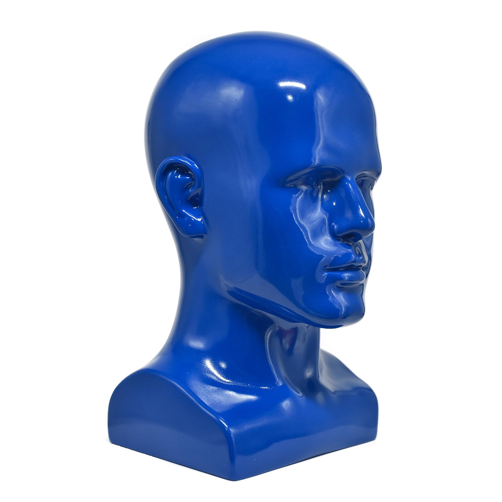 Tête de Mannequin Homme Tête de Mannequin Professionnel pour Présentoir Perruques Chapeaux Casque Masque Lunettes de Soleil Bijoux et Scravat Display Stand (UK-90-lianglan)