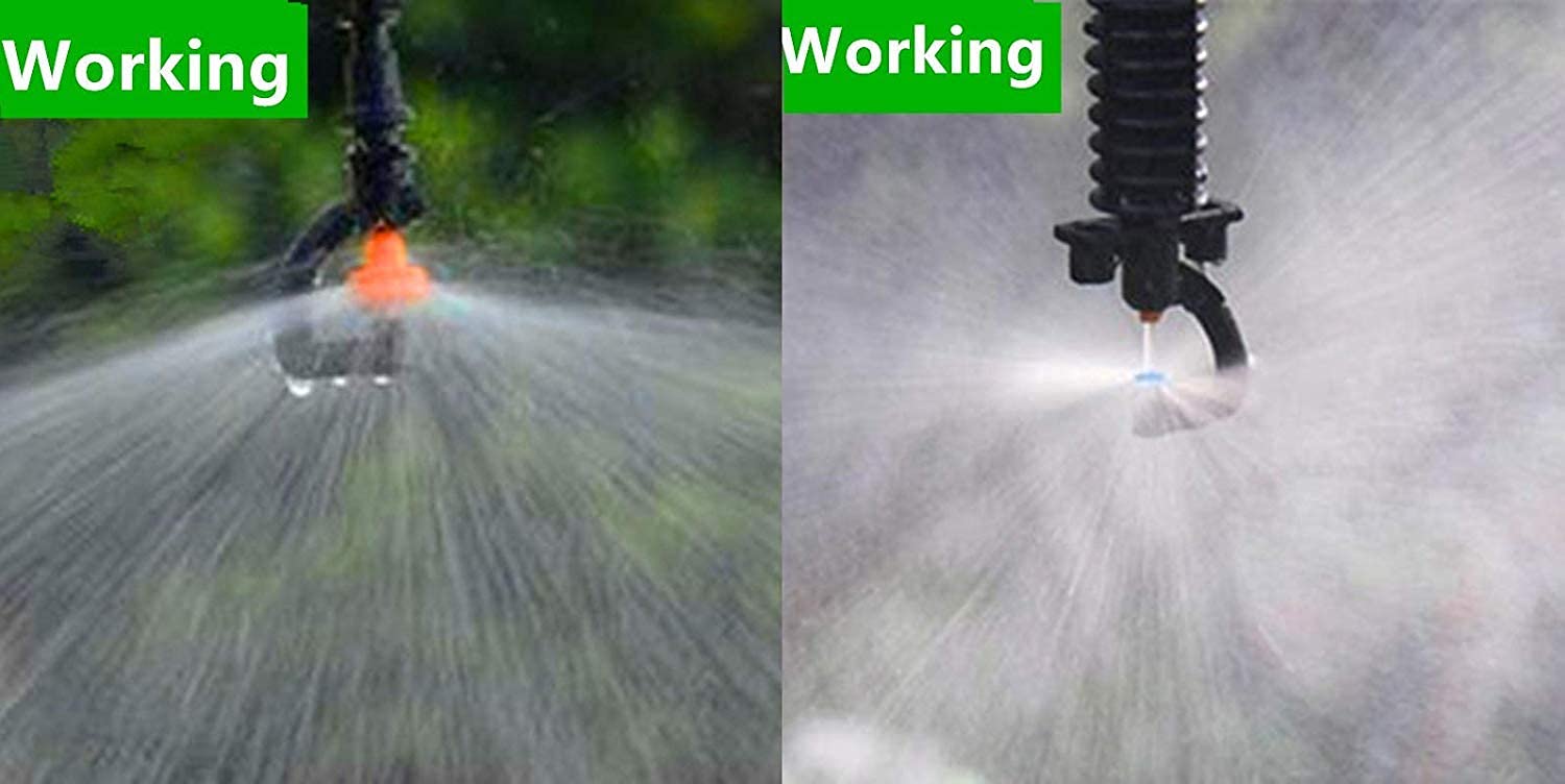 DIY Crafts 360º Degree Rotate Detachable Automatic Irrigation Sprayer Barb Garden Micro Irrigation Greenhouse Rotating Nozzle (2 Pcs Sprinkler Kit, Included Pipe + Faucet Connector + Accessory) 3