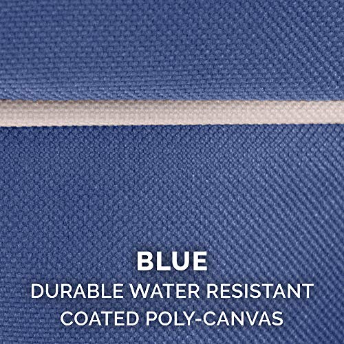 Image of Furhaven Water-Resistant Pillow Dog Bed for Small Dogs w / Removable Washable Cover - Indoor & Outdoor Solid Polycanvas Mattress - Blue, Small
