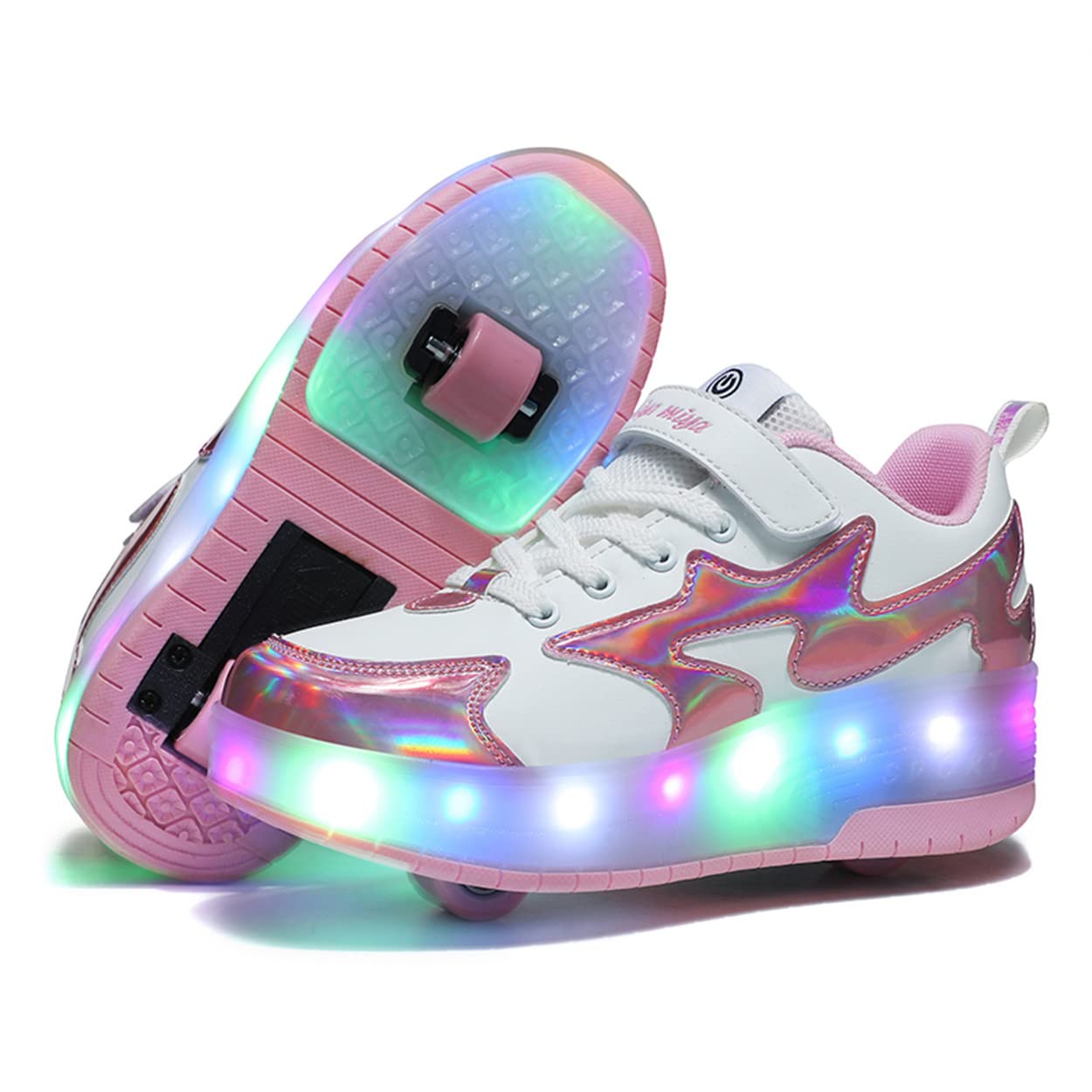 Zapatos con Ruedas Zapatillas con Dos Ruedas para niños y niña Led Luces Zapatillas con Ruedas Se Puede Bambas con Ruedas Carga con USB Automática Calzado de Skateboarding