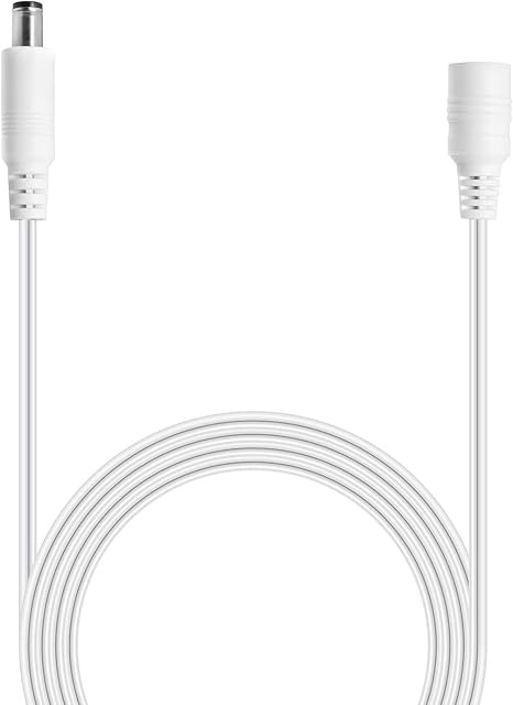 Wicked Chile 5m DC Kabel przedłużający kompatybilny z Philips HUE Play Gradient Lightstrip Oświetlenie Surround do telewizora, przedłużacz kabla do zasilania elektrycznego S020YM2400083, biały