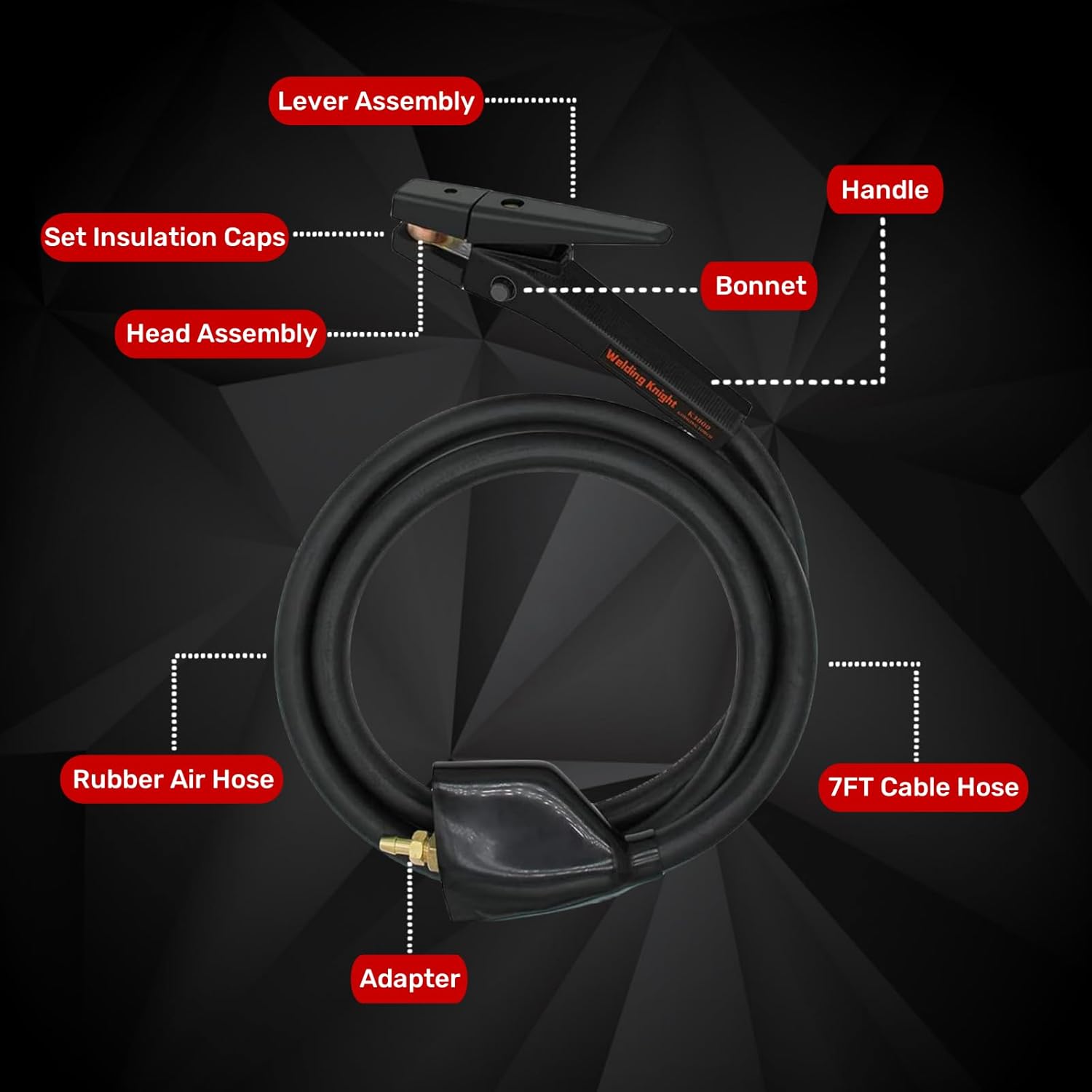Duty 600 amp K3000 Carbon Arc Gouging Torch with 7ft cable…