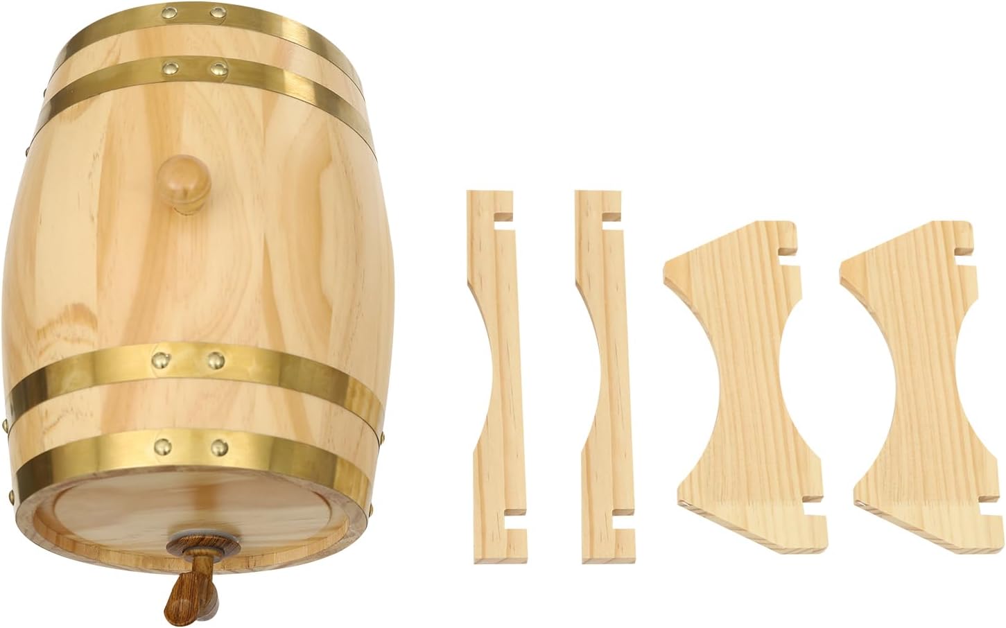 Wine Barrel with Stand, Wood Barrel for Whiskey and Wine (5 Liter) with Bung and Spigot,for Home Table Display Decoration Entertaining