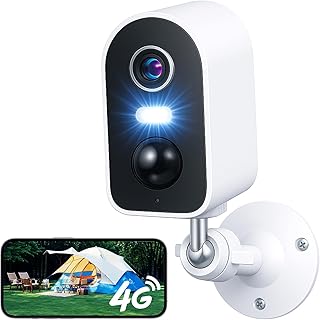 KKB 4G Surveillance Camera without WLAN with SIM Card and Battery, LTE Camera Outdoor 2K, Camera with Motion Detection, IP…