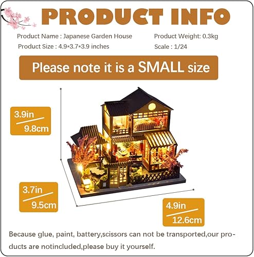 Miniatura 10 de CUTEBEE Kit de casa de muñecas en miniatura, kit de casa de muñecas de madera para bricolaje, kit de casa en miniatura, kit de casa pequeña, idea de