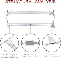 Vista 4 de CARMOCAR Barras transversales de repuesto para Nissan Rogue 2014 2015 2016 2017 2018 2019, estilo de fábrica, barras de techo de carga superior