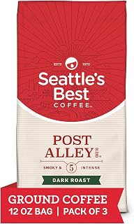 Seattle's Best Coffee Post Alley Blend Dark Roast Ground Coffee | 12 Ounce Bags (Pack of 3)