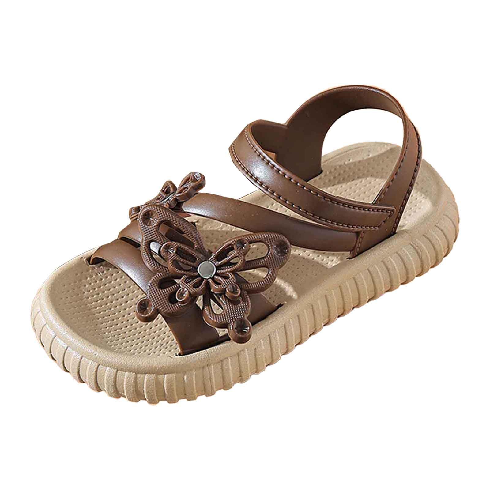 MMRTDJDR Generisch Sandalias Transpirables para Niñas Pequeñas Y Zapatos Livianos, Cómodos Y Informales para Jugar Al Aire Libre para El Uso Diario, Khaki, 11.5 UK Child