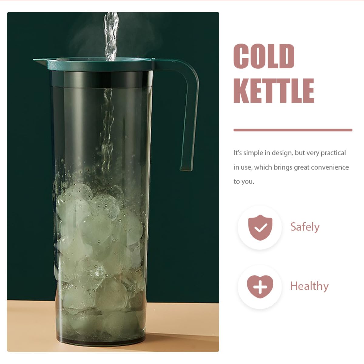 Jarra de Bebidas para Refrigerador de 1, 2 L Resistente al Calor | Abs, As y Silicona, para Agua Fría y Cerveza, Adecuado en Fiestas y Cenas
