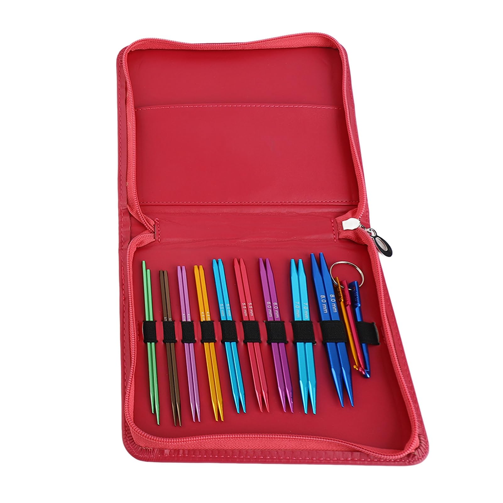 Jelquix Circular Knitting Needle Set, Colorful Ergonomic Needles with Smooth Surface for Knitting, Aluminum 9 Pairs 3.5-8mm