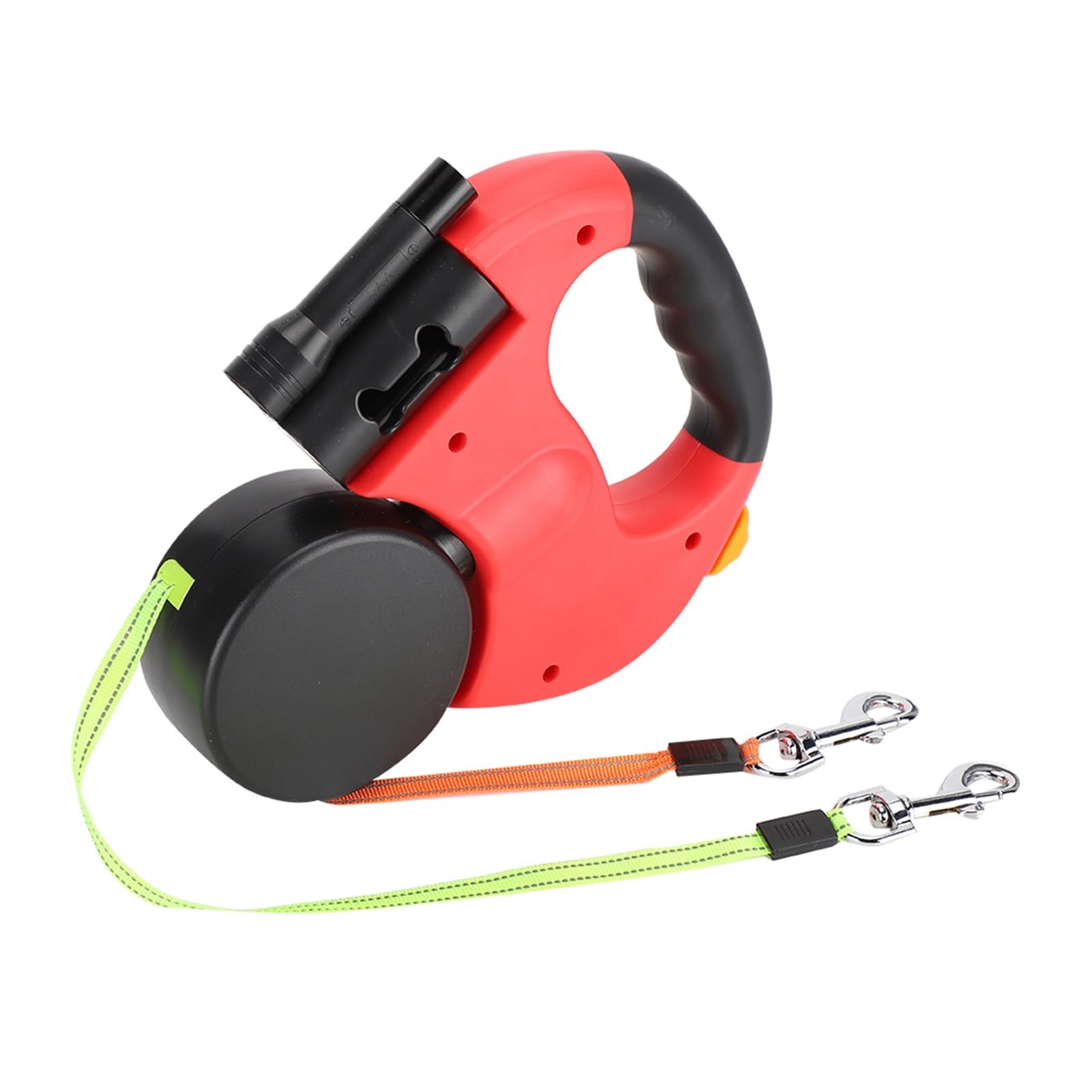 Corde de Traction Flexible et Extensible Automatique à Double tête for Chien(Red)