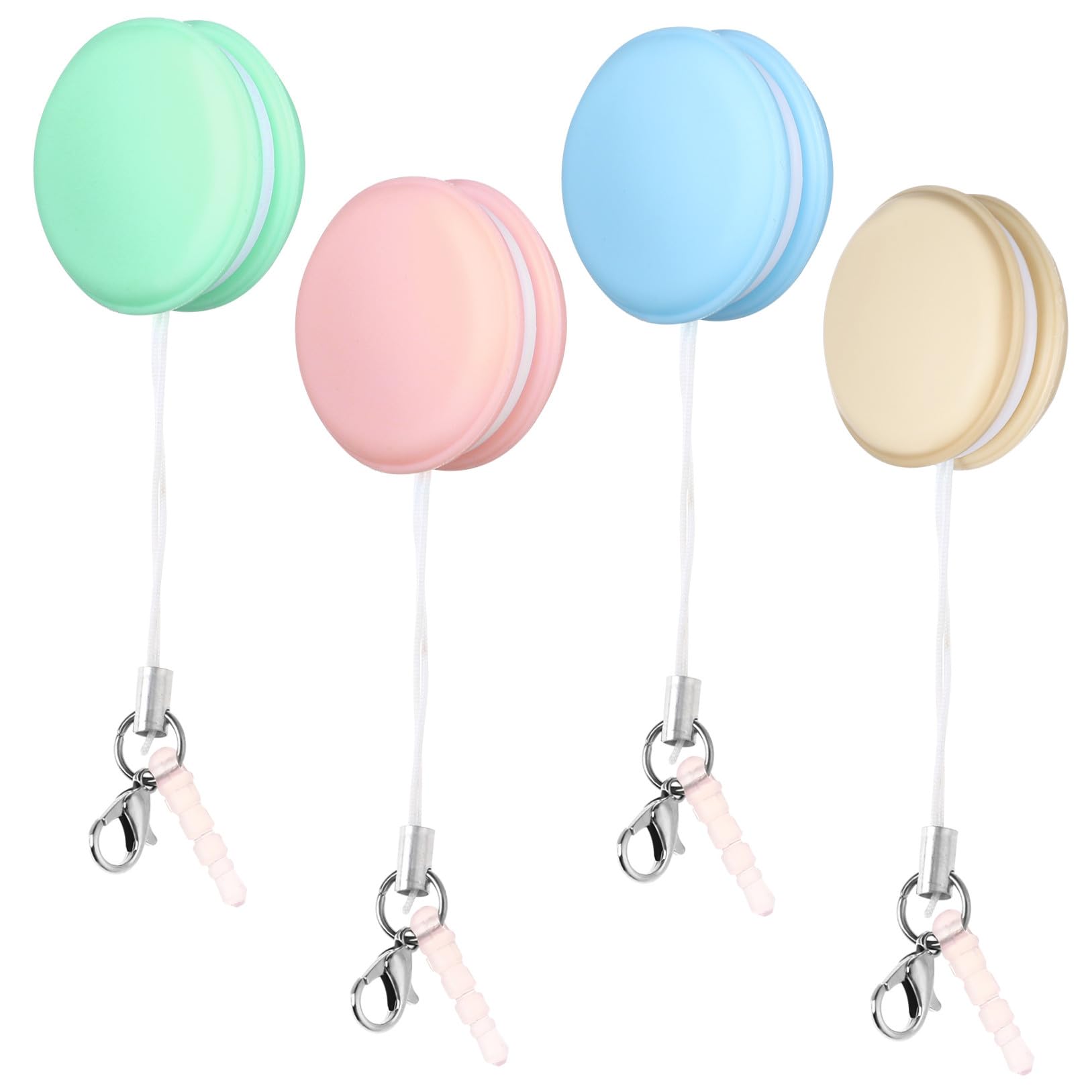 CALLARON Toallitas Limpiadoras de Pantalla Portátiles y Fáciles de Llevar Macaron con Llavero 4 Piezas, Material Silicona y PP Color Aleatorio para Teléfono Móvil
