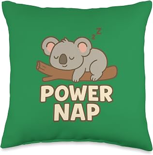 Cute Power Nap Koala Funny Lazy Sleep Design Throw Pillow
