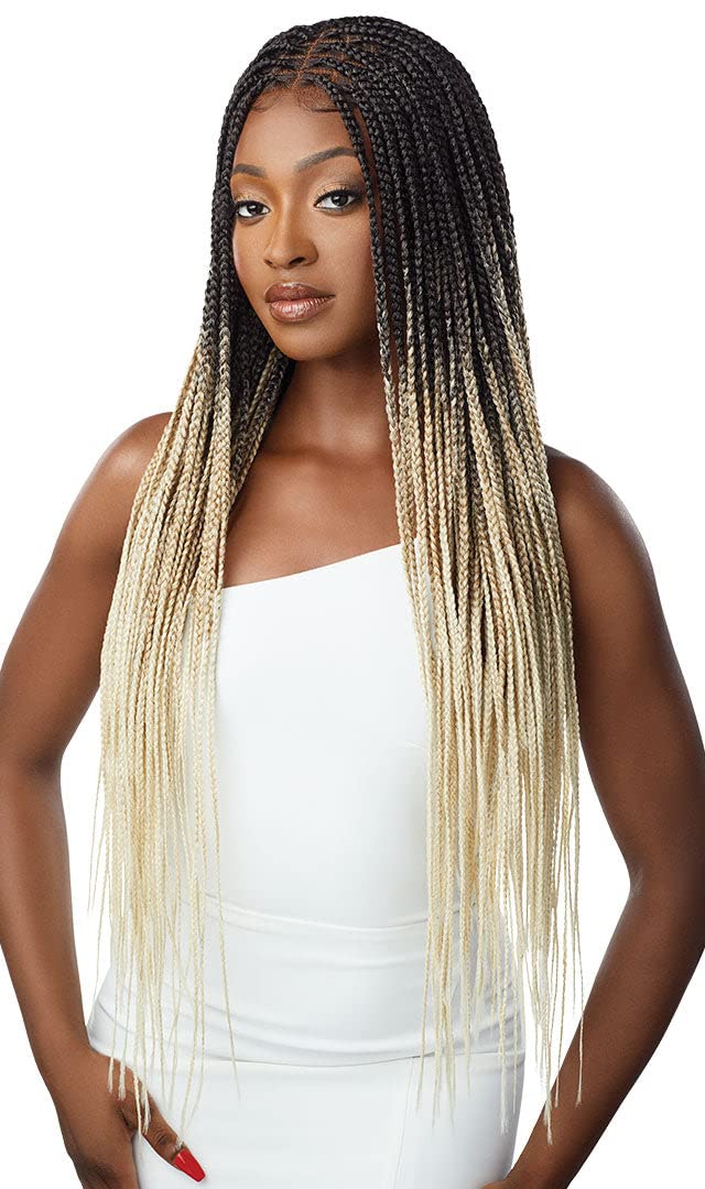 Outre 13x4 Lace Frontal Wig Pre Braided Knotless Box Braids HD Transparent KNOTLESS SQUARE PART BRAIDS (1B)