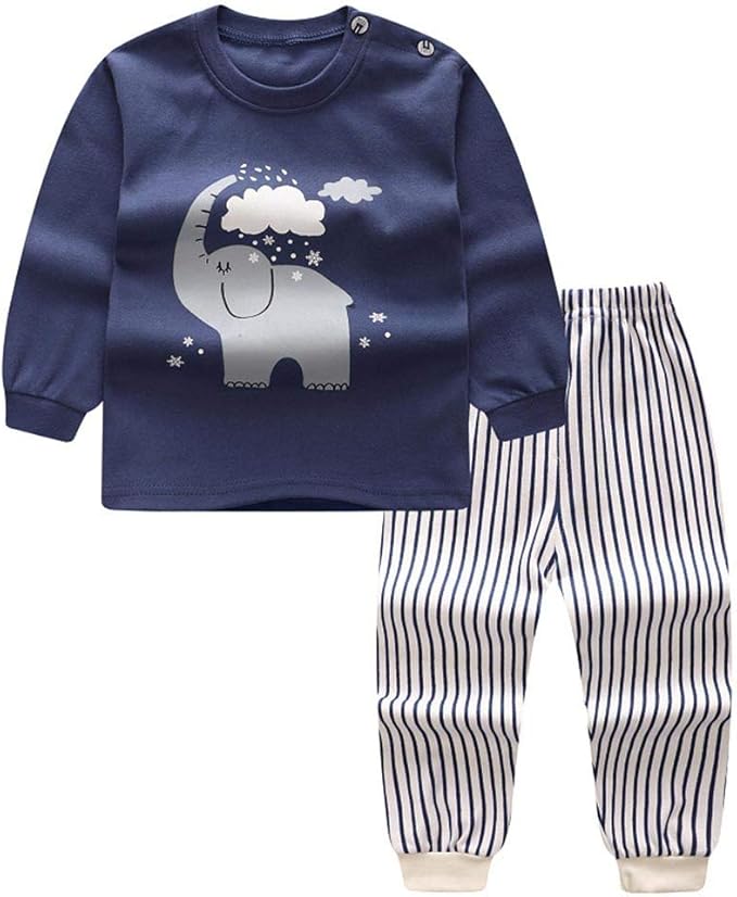 Miyanuby Baby,Clothing,Baby Boys 0-24m,Sleepwear & Robes,Pyjama Sets Miyanuby Pyjamas Sets,2PCS Baby Boys Girls Cotton Cartoon Long Sleeve Tops Tshirt +Long Pants 0-4 Years Toddler Nightgown/Sleepwear Clothing Sets