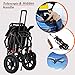 Lightweight Wheelchairs with Handbrake, Portable Compact Wheelchair, Ultralight Folding Travel Wheelchair for Adults, 12