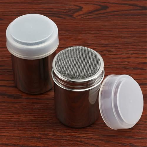 Stainless Steel Sugar Shaker Duster, Chocolate Shaker, Fine Mesh Cocoa Flour, Coffee Sifter With Lid, Cinnamon, Sugar, Cocoa, Flour, Chocolate, Coffee Sifter Sprinkler Dredgers #TOP3