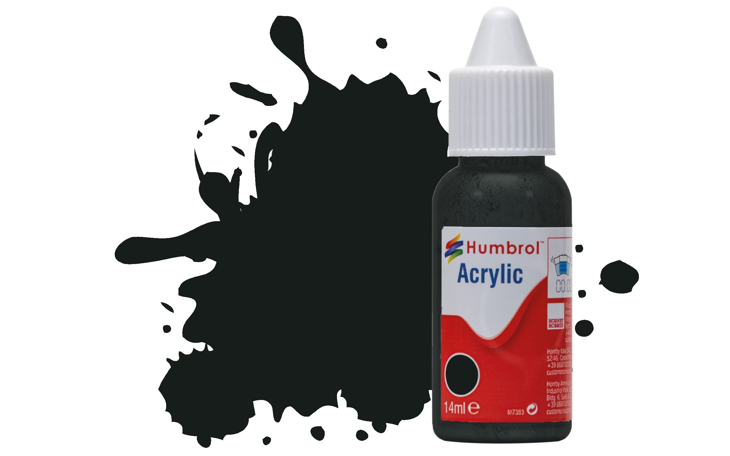 Humbrol Acrylic Paint No 91 Black Green Matt dropper bottle,14ml, packaging may vary