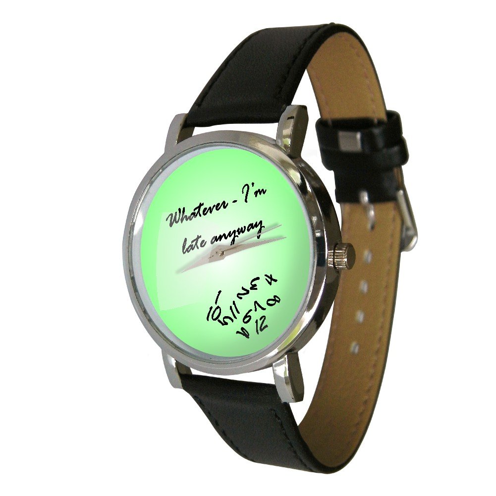 Whatever I'm Late Anyway Watch. Green Graduated. Jumbled Numbers, Shows Numbers Falling Off