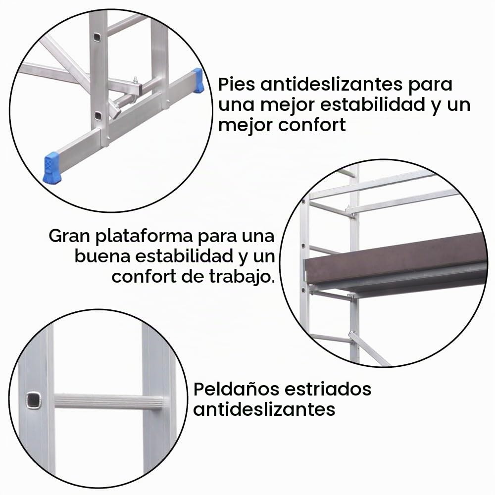 ETRA Andamio de aluminio altura de trabajo 5m