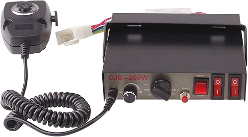 Miniatura 6 de Kit de sistema PA de sirena de policía de advertencia de emergencia de 9 tonos, 200 W, con micrófono de mano y 2 interruptores de control de luces