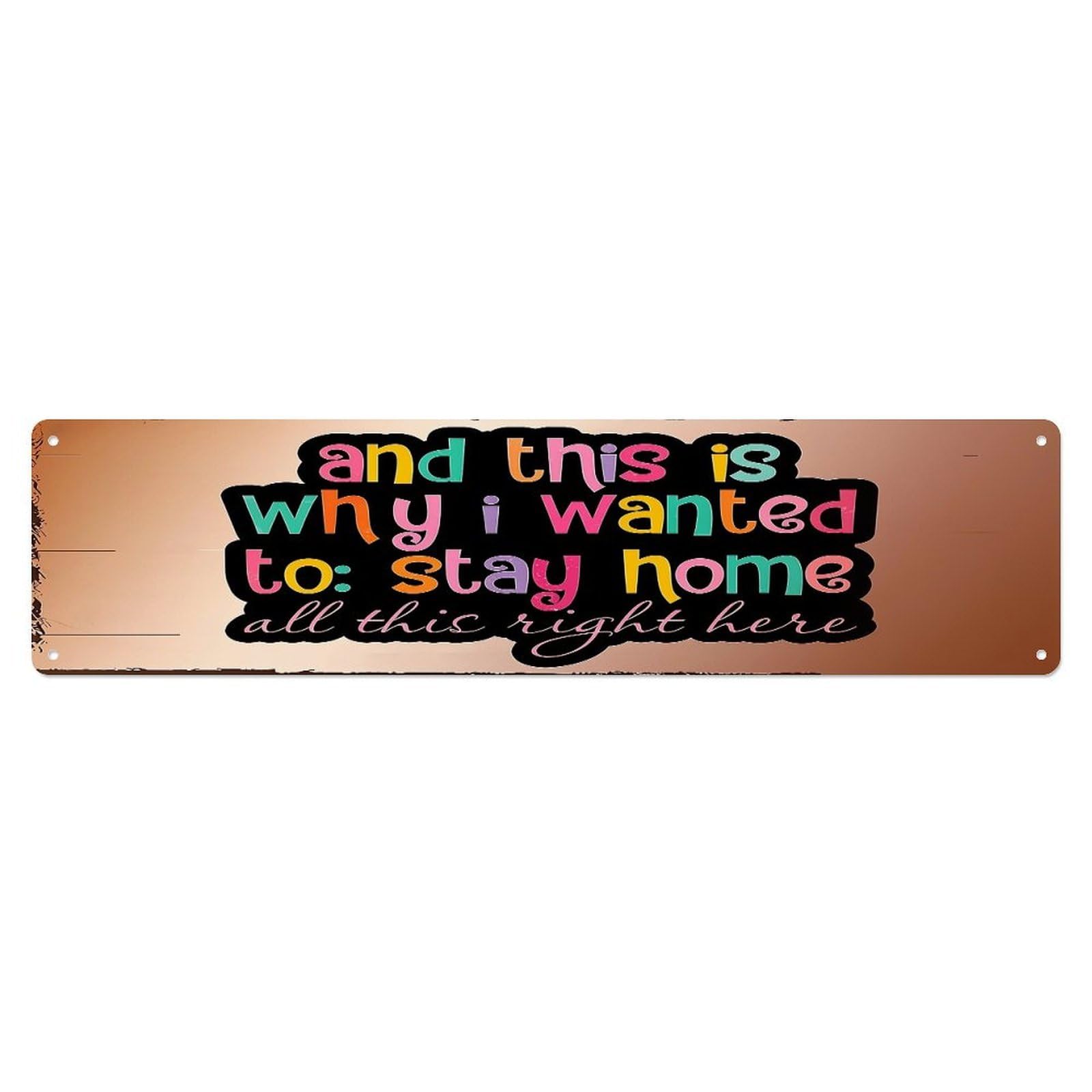 Colorful Text On Black Background Metal Tin Sign Plaque