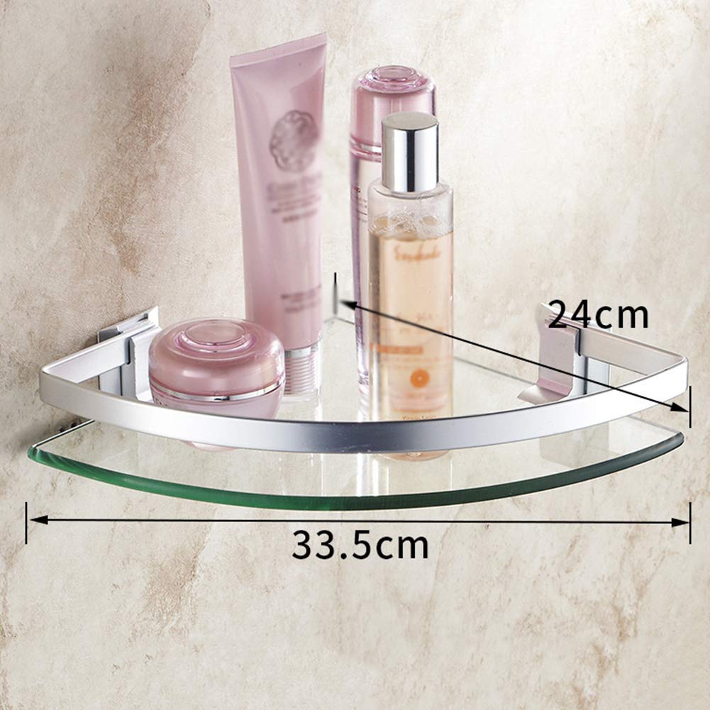 Estantes de baño exquisitos Bastidores de baño, Esquina de ducha Esquina de baño europea Triángulo Cesta de esquina de baño Marco de esquina Marco de esquina de baño Estante de vidrio triangular Baño