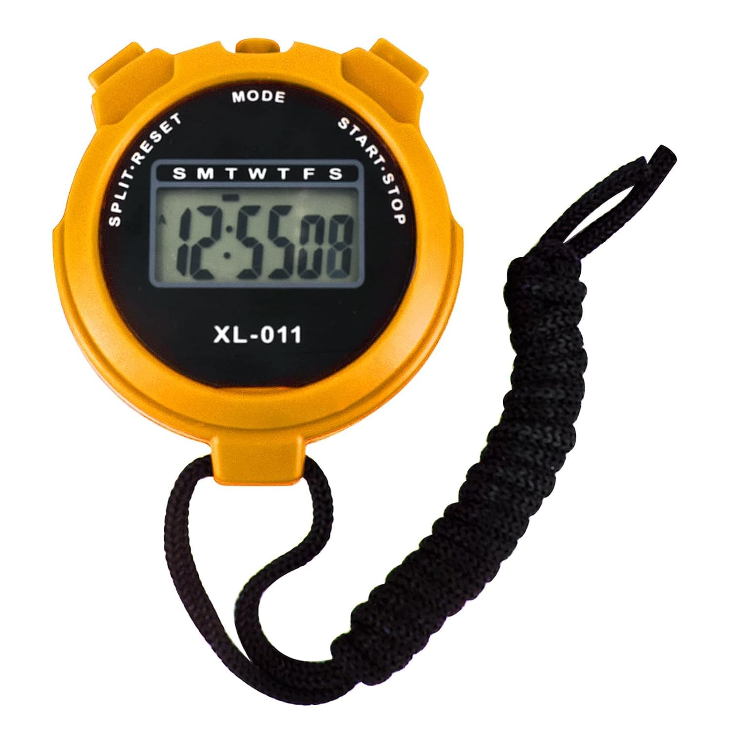 Digital Sports Stopwatch Timer Stopwatch Lap Timer Digital Calendar Alarm Clock Referee Watch for Training Swimming Running (Yellow)-picture-19