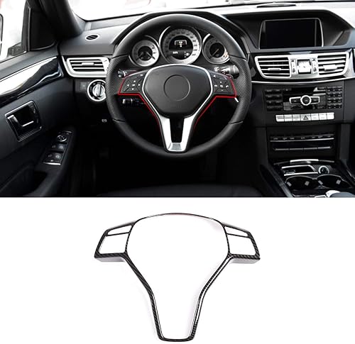 Miniatura 1 de CHEYA Marco de decoración del volante del coche ABS 1pc para Mercedes-Benz Clase E E260 E300 2011-2015 (fibra de carbono)