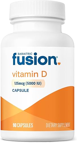 Bariatric Fusion Vitamina D 5000 UI, cápsulas fáciles de tragar, 1 por día, suplemento post cirugía bariátrica, 90 unidades