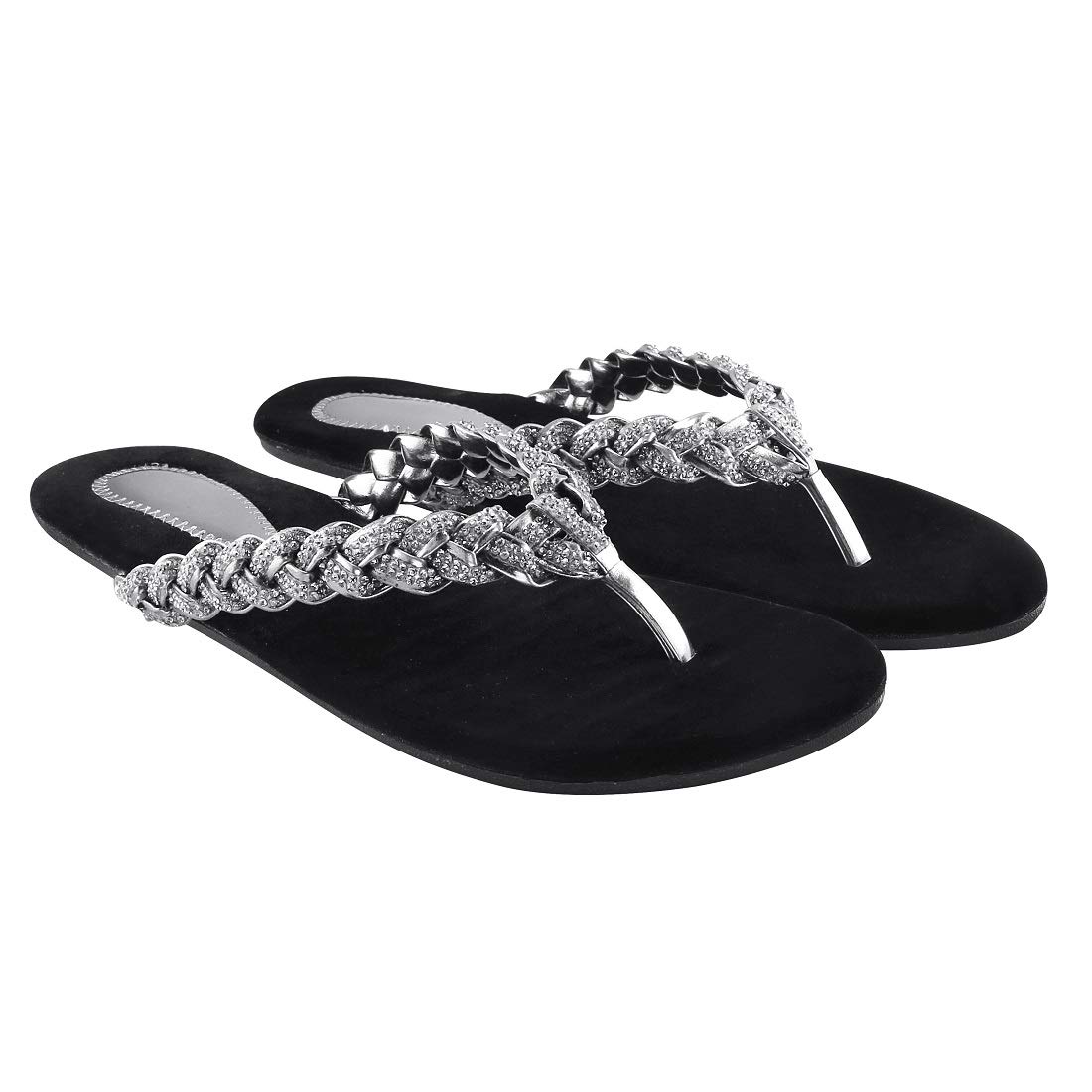 Blinder Womens Silver Fashion Slippers Flip Flop - 7 UK (Narrow) (B08DLS2B6Z) Amazon Price History, Amazon Price Tracker