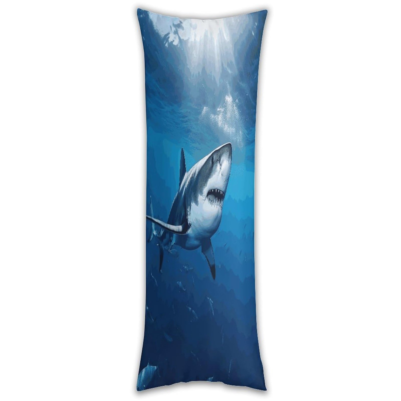 Ocean Sea Animal Shark Long Pillow Case with Zipper Ultra Soft Microfiber Long Pillow Cover Breathable Body Pillow Protector Soft Wrinkle Pillowcase for Bed Sofa Bedroom 53 X 19 in