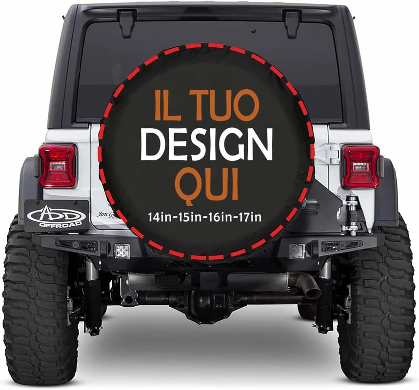 Personalizzato Copriruota di scorta il tuo con Foto personalizzate Testo copri ruota di scorta Proteggi pneumatici universali impermeabili antipolvere adatti a pneumatici per rimorchi RV SUV 14 inch