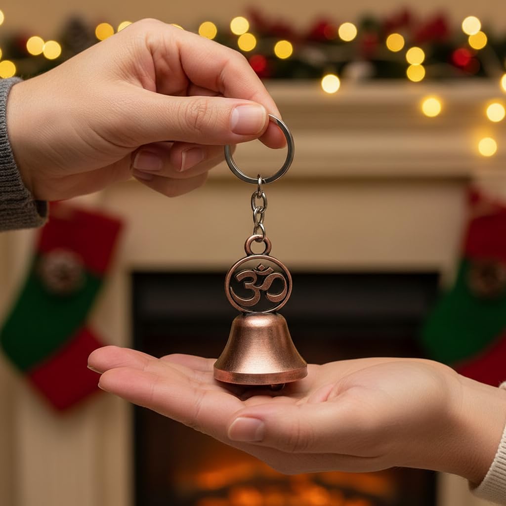 afh Feng Shui Pagoda Om Temple Bell Keychain for Gifting, Good Luck and Protection-picture-12
