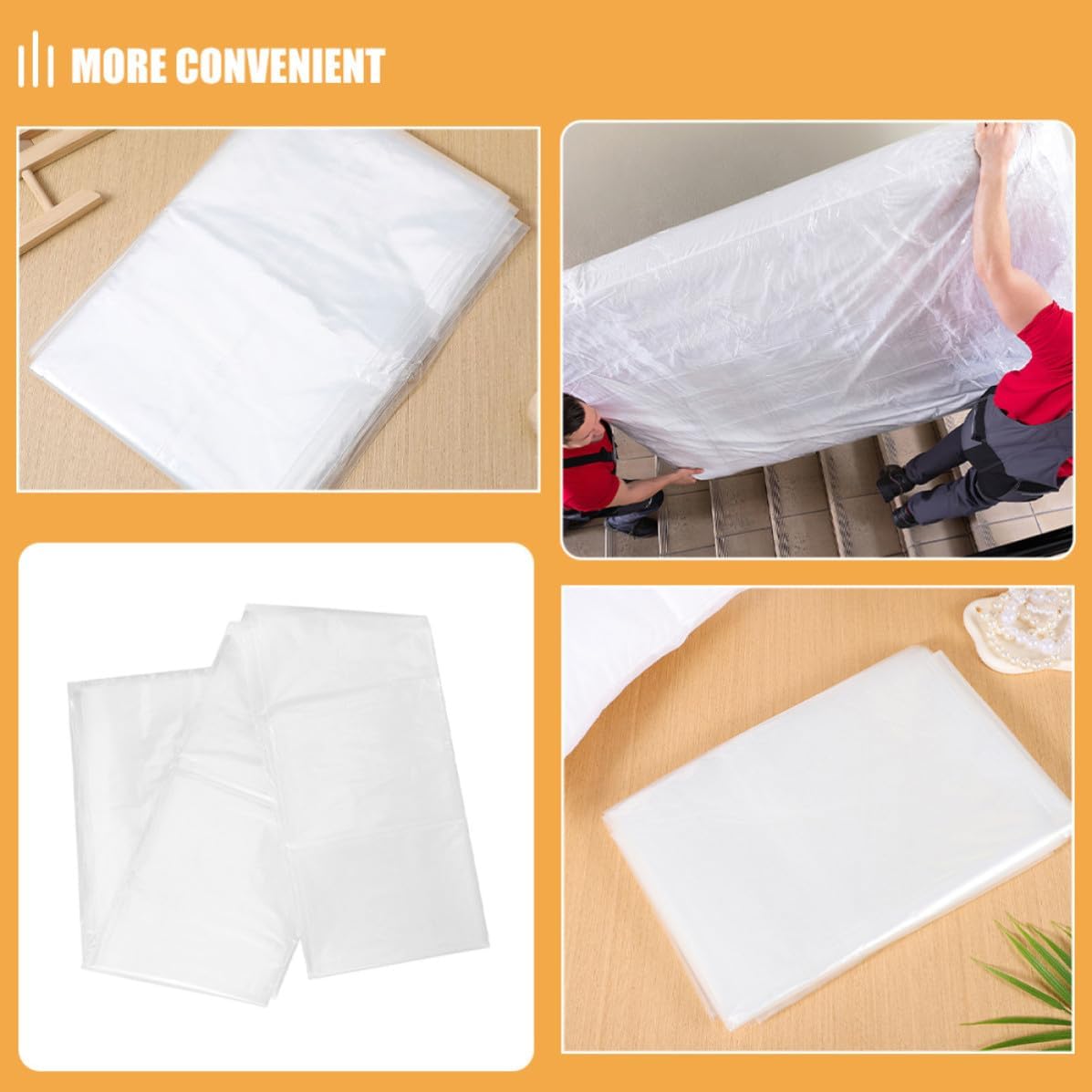 2 Bags Mattress Protector Covers for Queen Size Mattress, Waterproof Pe Material, Excellent Protection for Temporary Use and Travel, Heavy Duty Dust and Disposal Covers