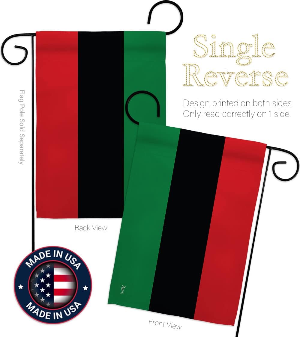 African American Garden Flag - Set Wall Hanger Regional Nationality Nation International World Country Particular Area - House Decoration Banner Small Yard Gift Double-Sided Made in USA 13 X 18.5