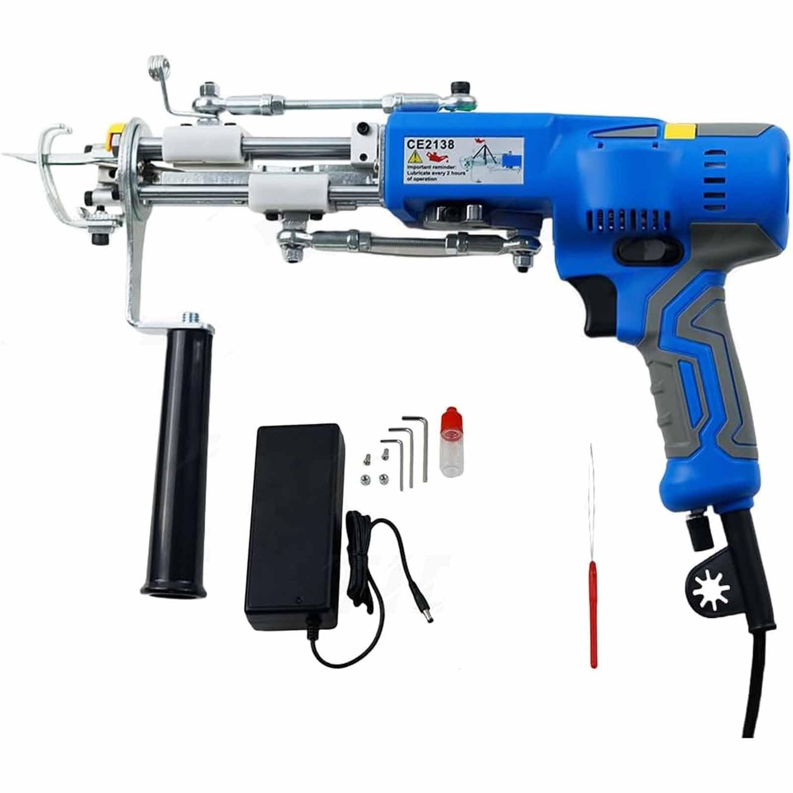 LIULIQ Carpet Tufting Machine, 7-18mm Carved Pool And Loop Pile Tufting Machine With Trimmer Kit & Led Light, Adjustable Speed 1000–6000 Rpm, Needle Speed 300-2000 Needles/min, For Making Carpets