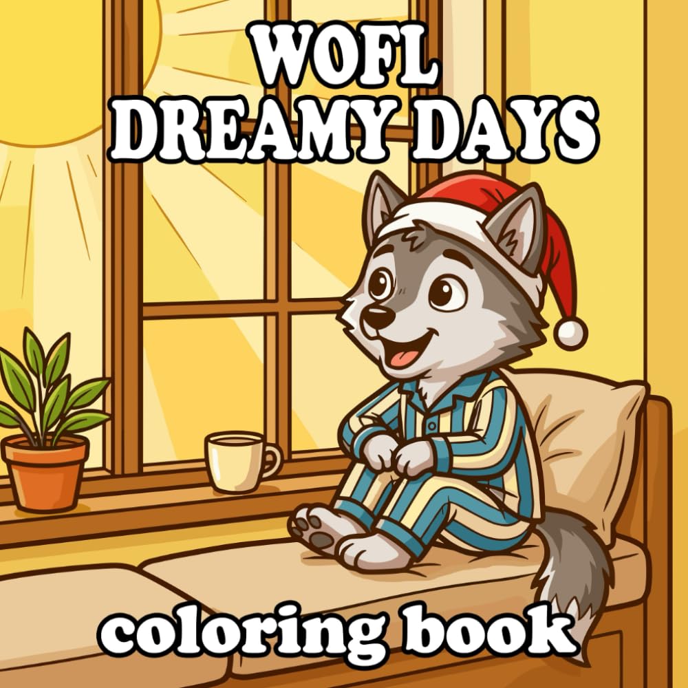 Cozy Wolf Coloring Book: Cute Anthropomorphic Wolf Home Life for Kids and Adults