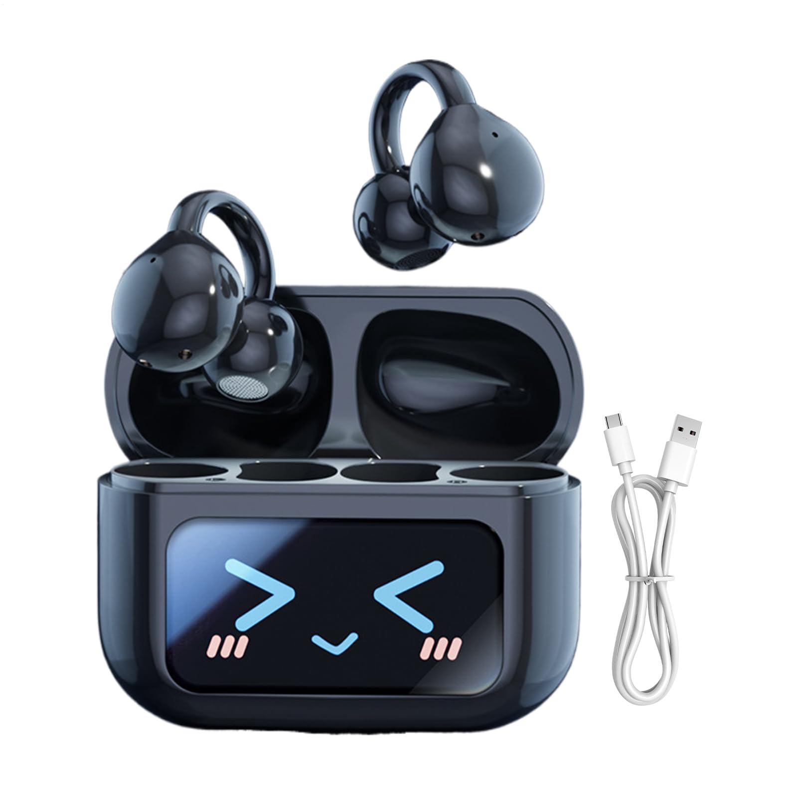Auricolari intelligenti, auricolari touchscreen | Clip wireless intelligente su cuffia,AI TRADUZIONE AI CANCELLA DI TRADUZIONE Cancellette per le orecchie sportive impermeabili per la traduzione del l