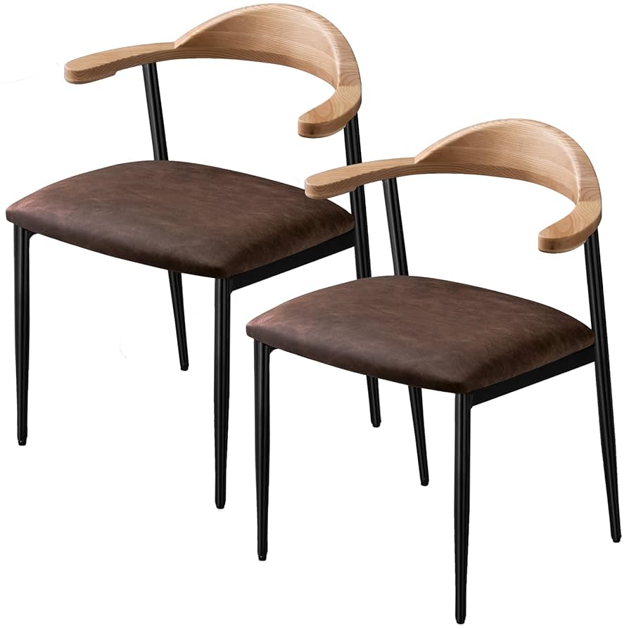 Amazon｜タンスのゲン ダイニングチェア 2脚セット 天然木 肘