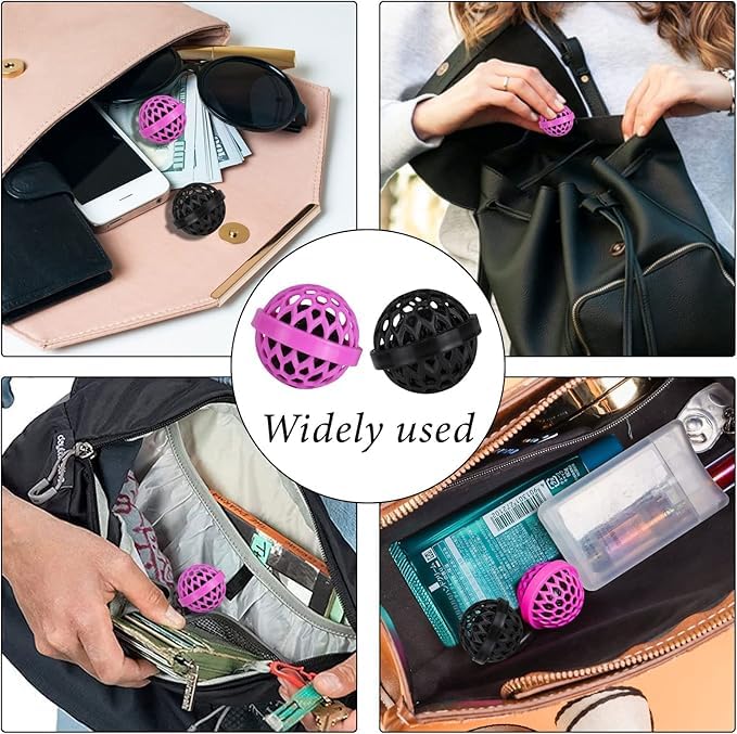 Image of 2pcs Purse Cleaning Ball, Handbag Interior Cleaner, Portable Reusable Backpack /school Bag Purses Cleaner, Best Dust Sucker Sticky Inside Ball Laundry Balls for Washing Machine (Multicolor)