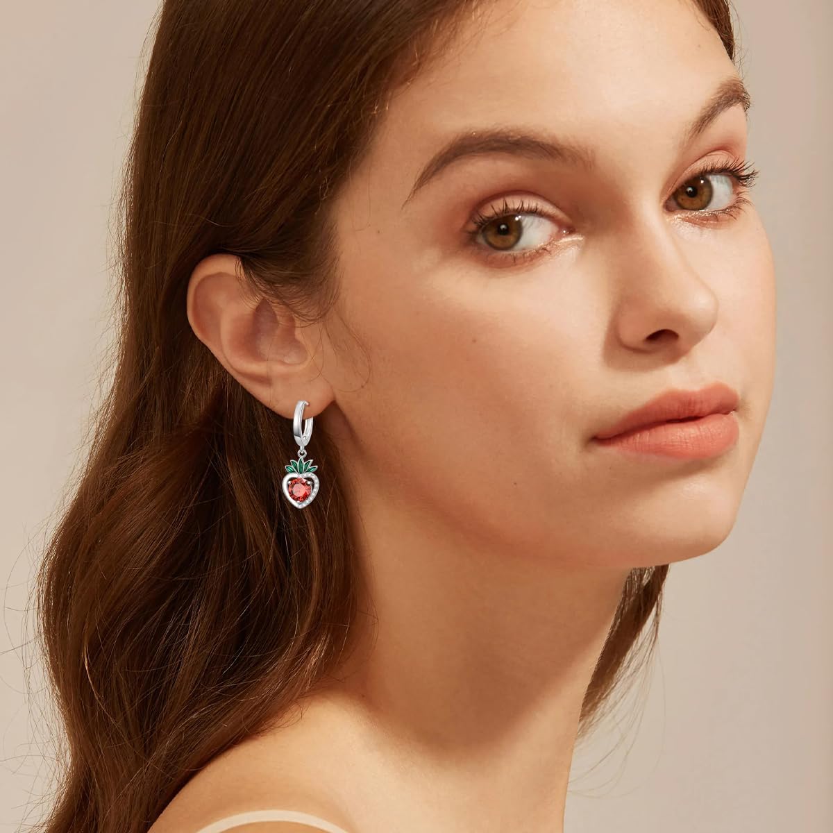 Lemon/Watermelon/Strawberry/Pineapple Earrings 925 Sterling Silver Fruit Hoop Earrings Fruit Jewelry Gift for Women - Image 5