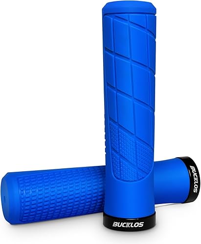 Vista 18 de BUCKLOS Single Lock-on Bike Handlebar Grips - Mountain Bike MTB Ergonomic Anti-Slip Handle Grip - Bicycle Comfort Locking Handle Bar for BMX/Cruiser