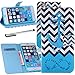 Urvoix For iPhone 6 Plus (5.5"), PU Leather Flip Wallet Anchor Wave Stripe Case Cover w/ Magnetic Closure, Card Slots, Cash Holder for iPhone 6PLUS (NOT for iPhone 6)