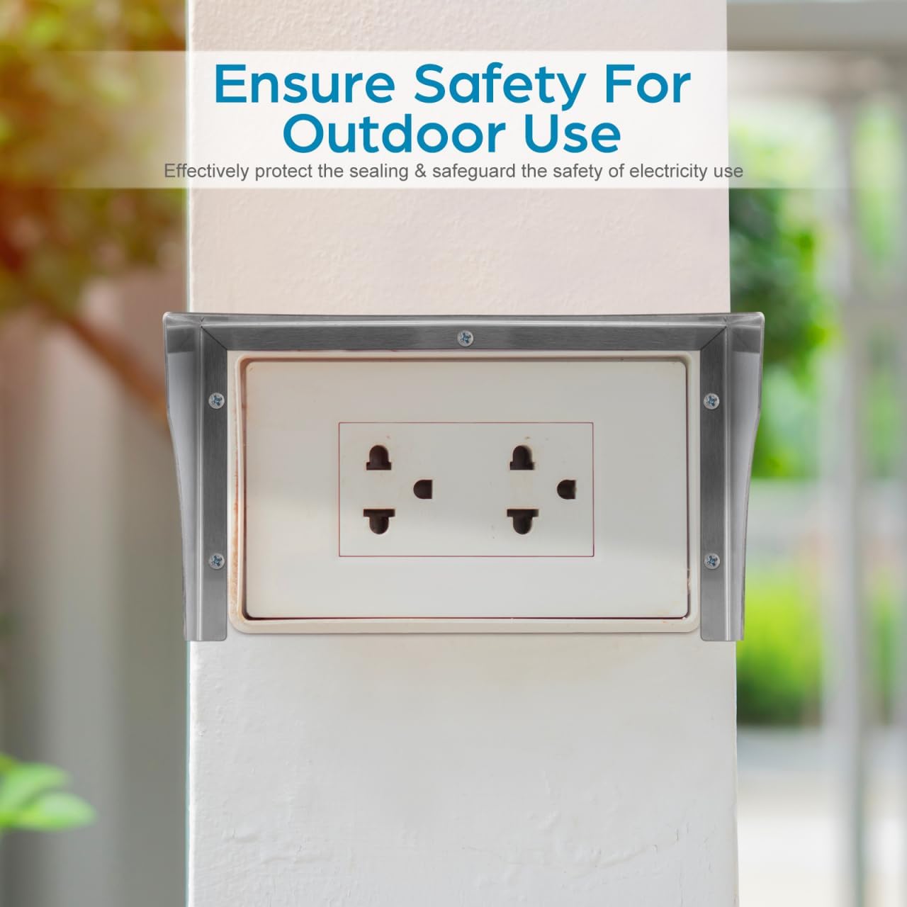 Homoyoyo Outlet Box Protection Cap Power Supply Outdoor Wireless Housing Cover Electrical Box Splash Proof Shell Rainproof Cover Plate Protector Socket Socket Electric Car Metal 7.86X4.72X4IN