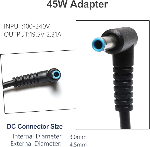 Miniatura 2 de Cargador de portátil de 45 W 19.5 V 2.31 A para HP 17 Laptop HP Pavilion 17 HP Envy X360 17 HP Notebook 17 HP 17-by 17-AK 17-CA 17-BS 17-CP 17-CN