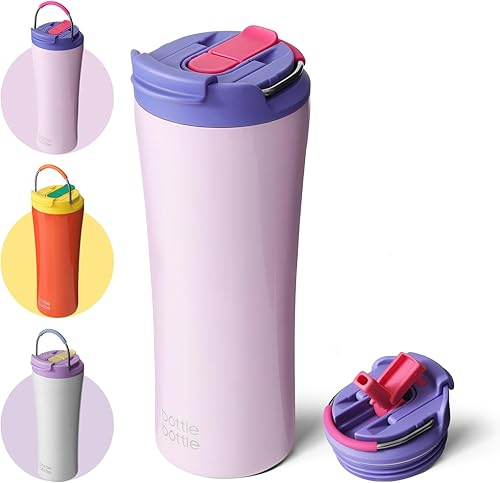 Miniatura 8 de bottlebottle BOTTLE BOTTLE BOTTLE - Vasos de café aislados con tapa de doble uso y pajilla, taza de viaje para café helado de doble pared para mujer