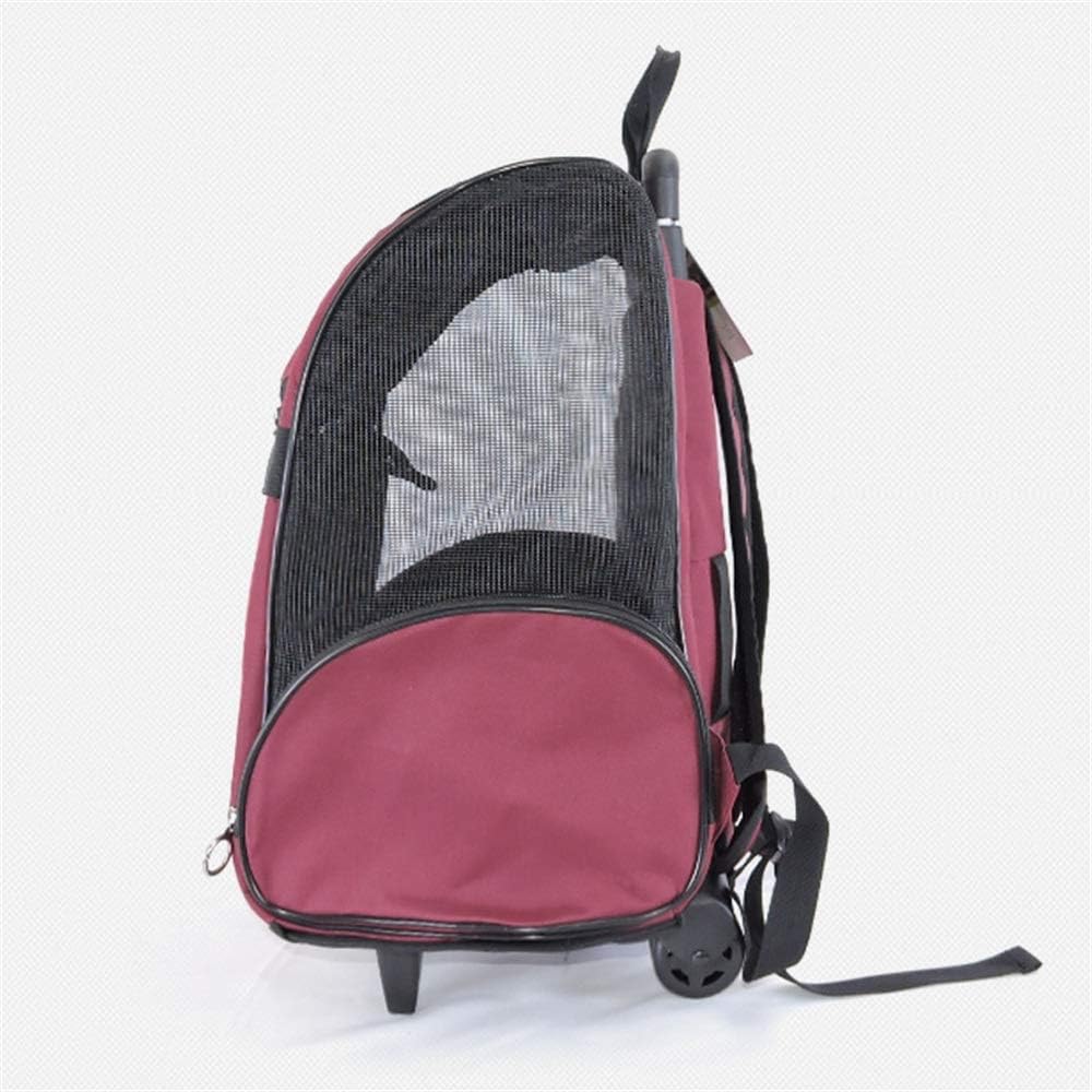 Pet Stroller Pet Trolley Case Portable Rolling Travel Bag Cat Puppy Dog and Foldable Removable Handle Stroller Wheel Luggage Bag (Black 37 * 26 * 43cm)