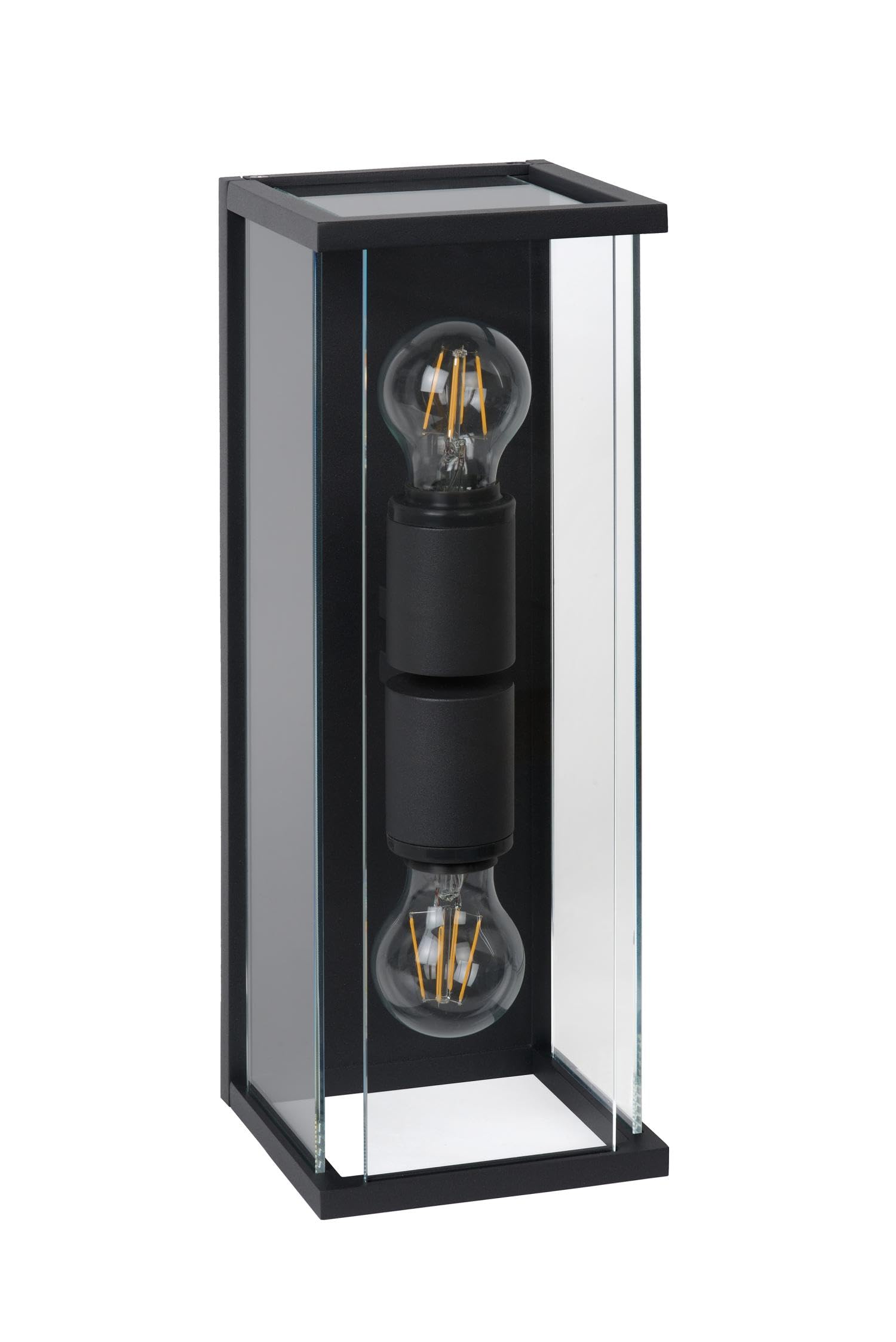 Lucide Claire – Lampada da parete esterna – IP54 – Nero, Vetro, nero, E27 15 wattsW 230 voltsV
