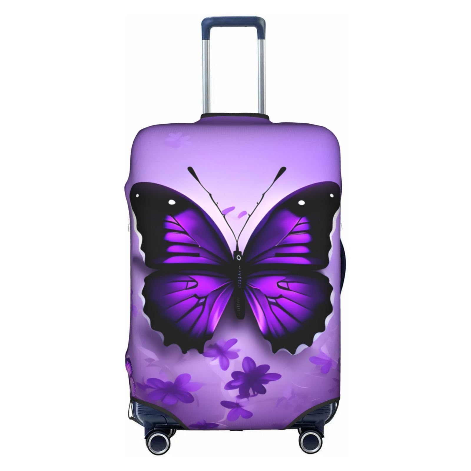Housse de bagage imprimé papillons violets blanche taille L - 8